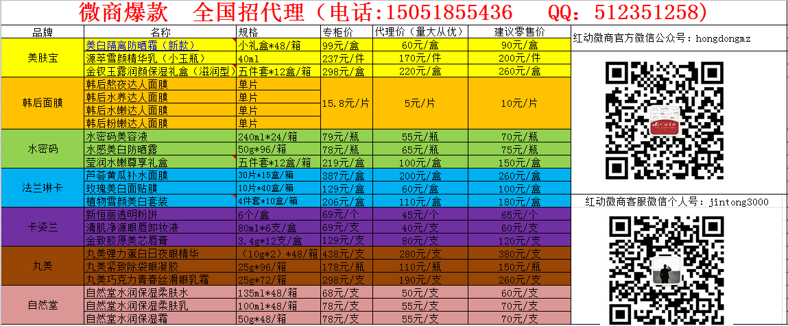 微商报价单